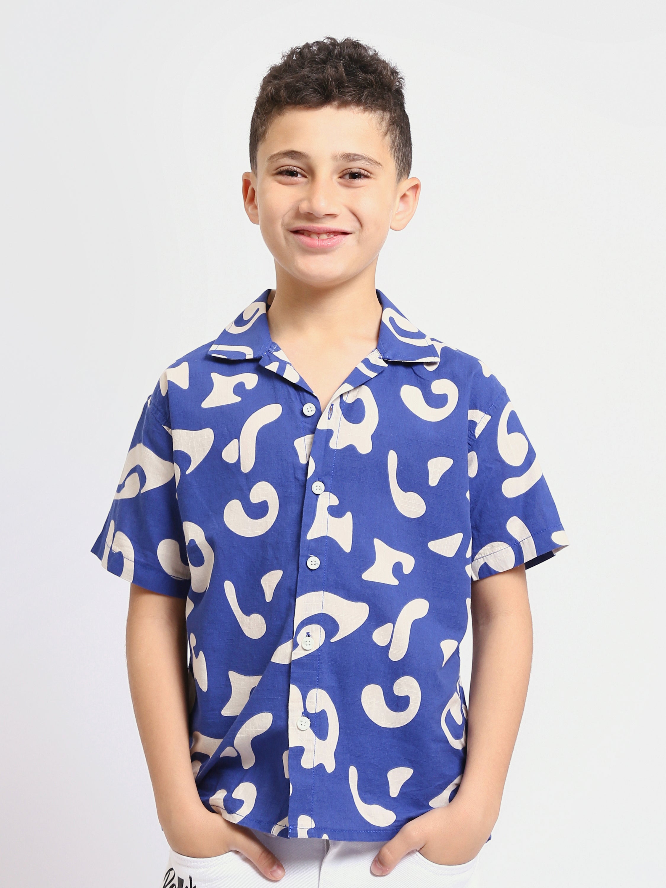 Chemise enfant garçon à manches courtes avec imprimé moderne – SSH25SXIR31146TB1
