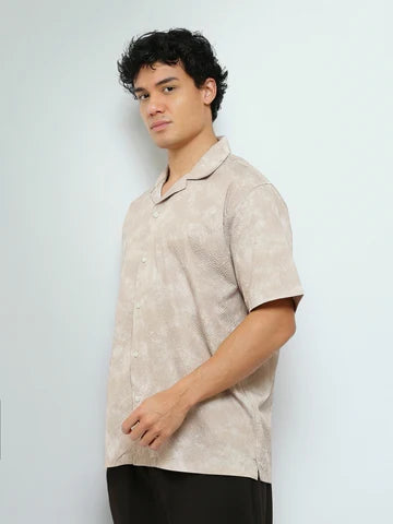 Chemise Homme Manches Courtes à Motif Effet Marbré – Casual Chic - SSH26STCC16172TM1