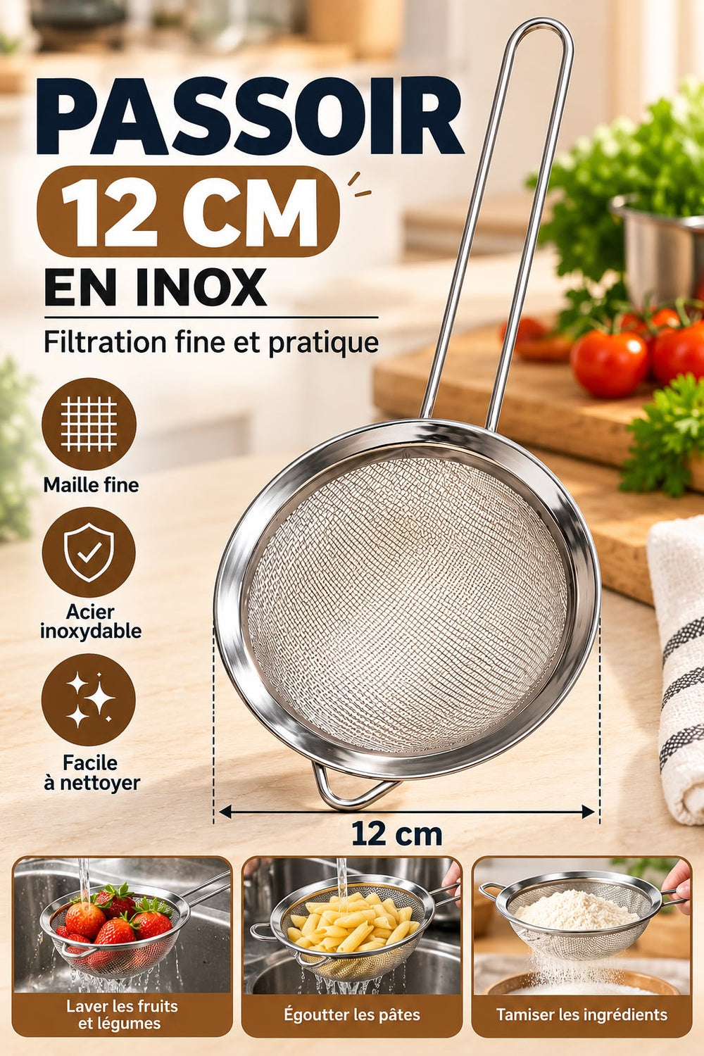 PASSOIR INOX 12CM