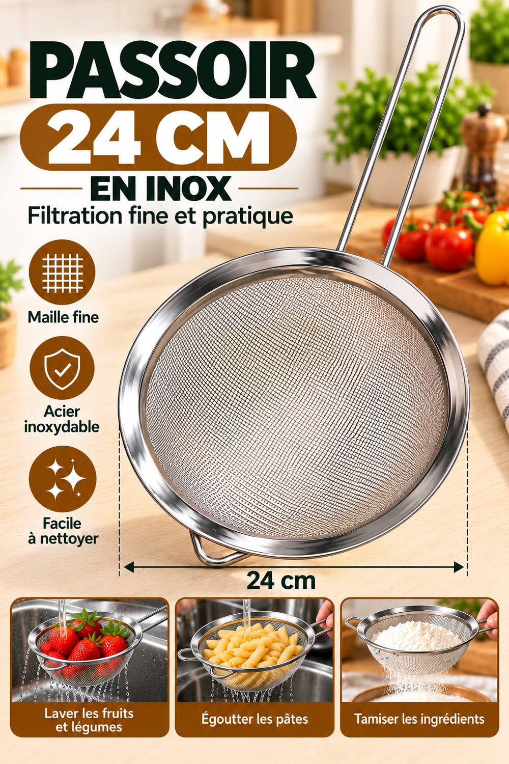 PASSOIR INOX 24CM