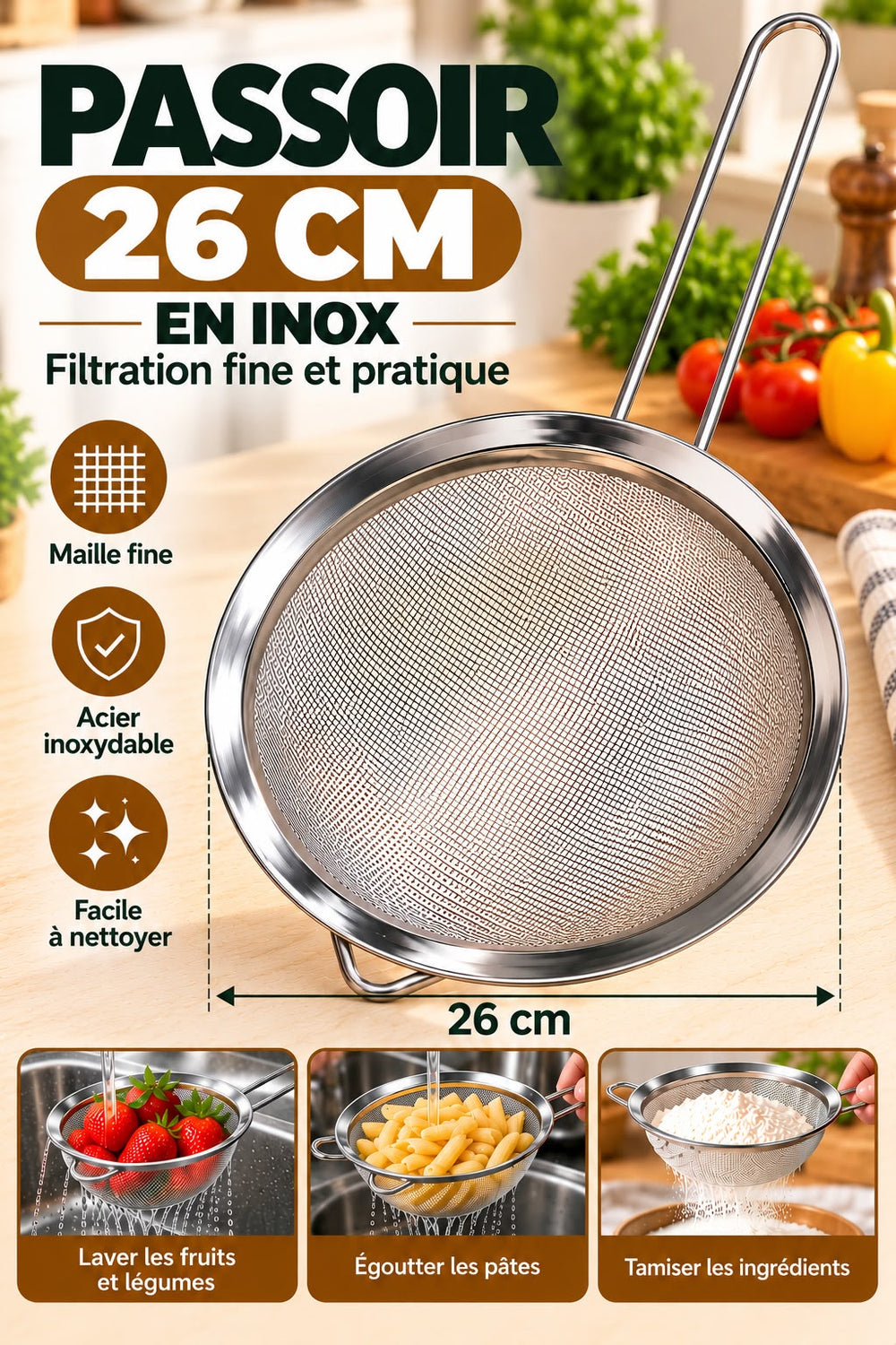 PASSOIR INOX 26CM