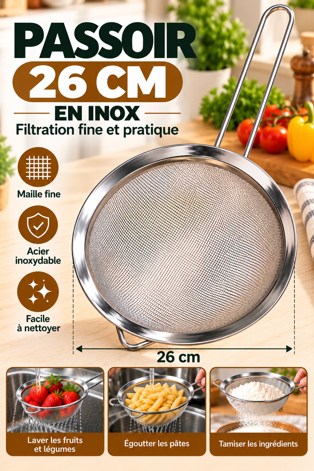 PASSOIR INOX 26CM