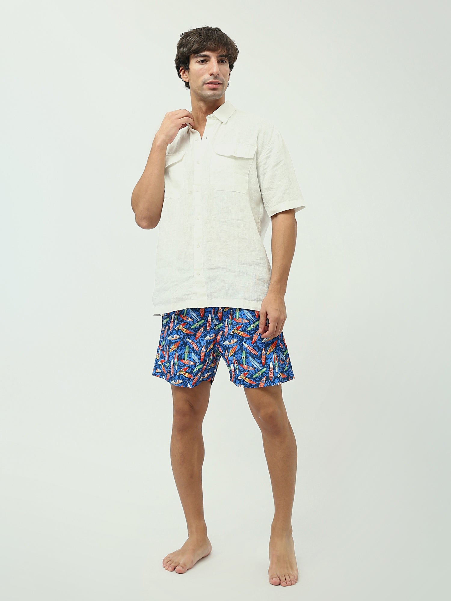 Short de bain pour homme avec couleurs vives et motifs innovants - Idéal pour la baignade et la plage - SWO24SSAE11386TM1
