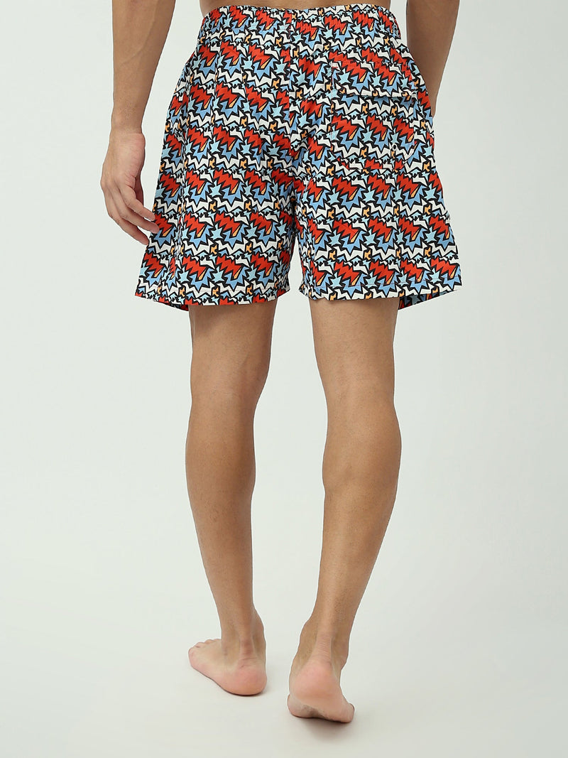 Short de bain pour homme décoré avec taille élastique - SWO24SSAE11397TM1