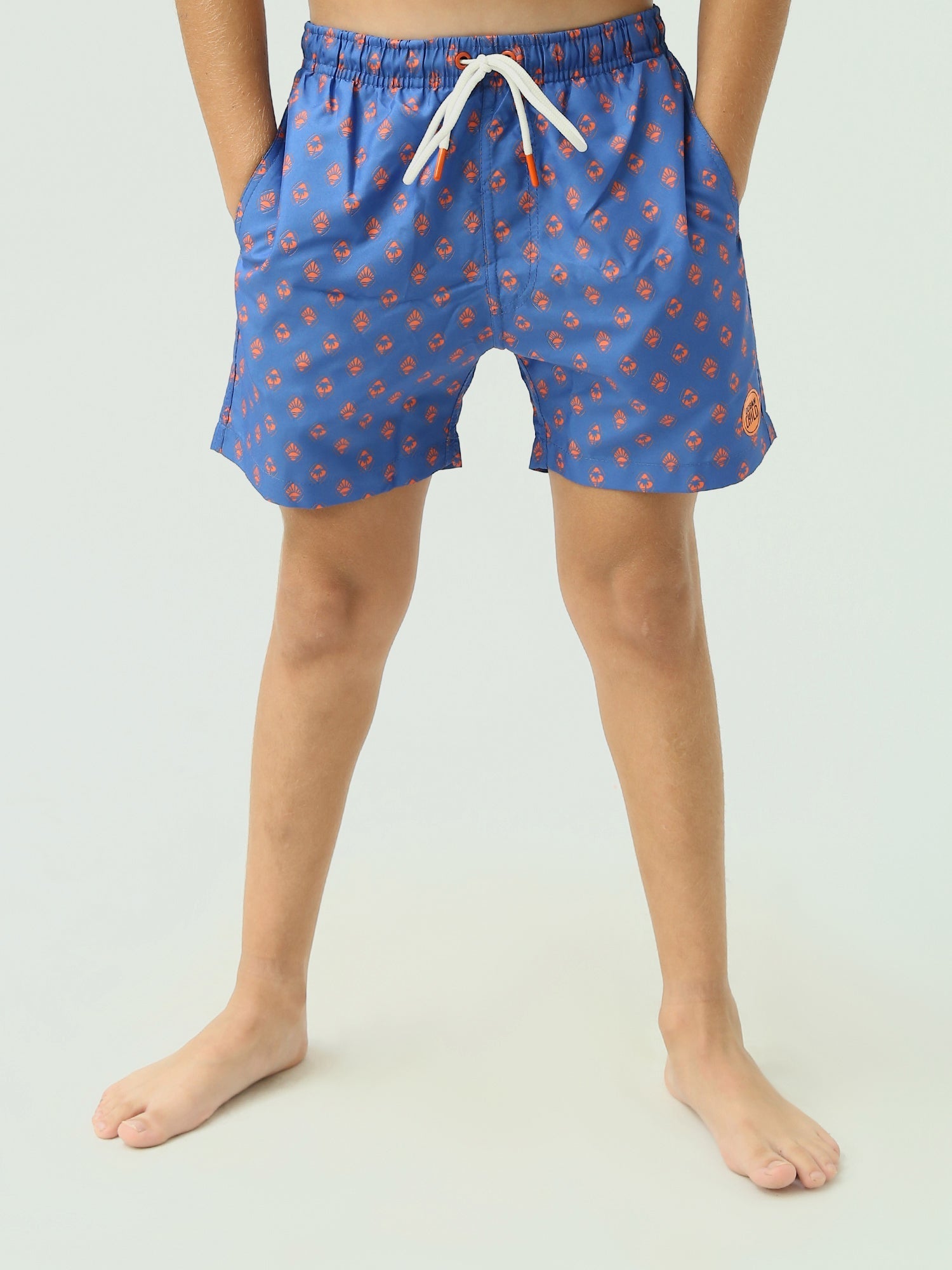 Short de bain pour enfants de couleur bleue avec un design unique - SWO24SSAE11398TB1