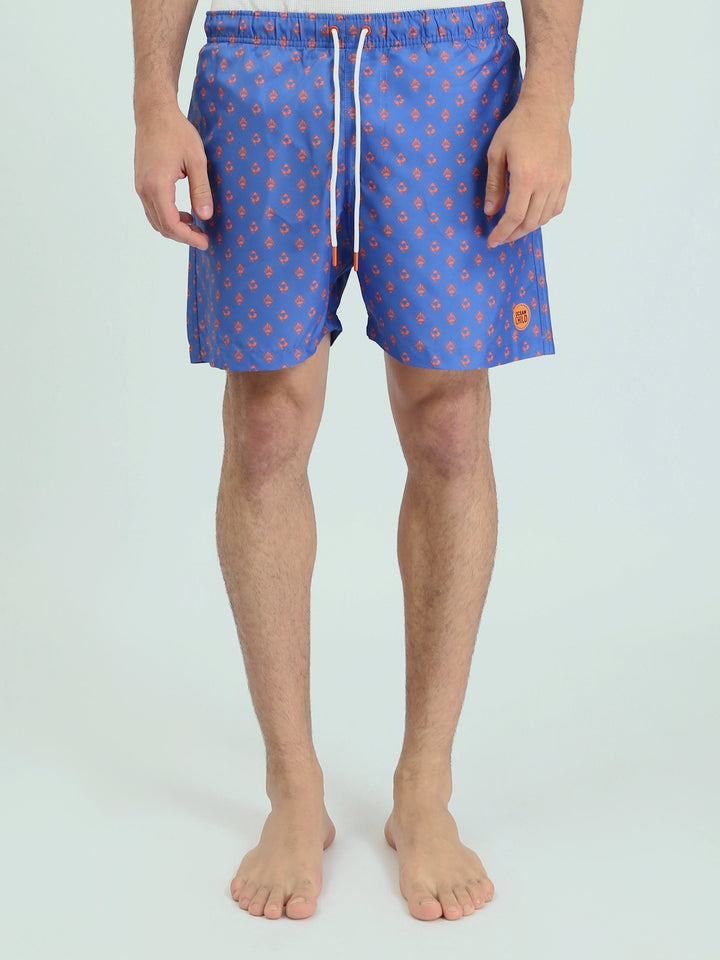 Short de Bain Homme Imprimé Bleu - SWO24SSAE11398TM1