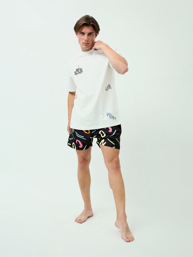 Short de bain homme décoré avec couleurs vives - SWO24SSAE11403TM1