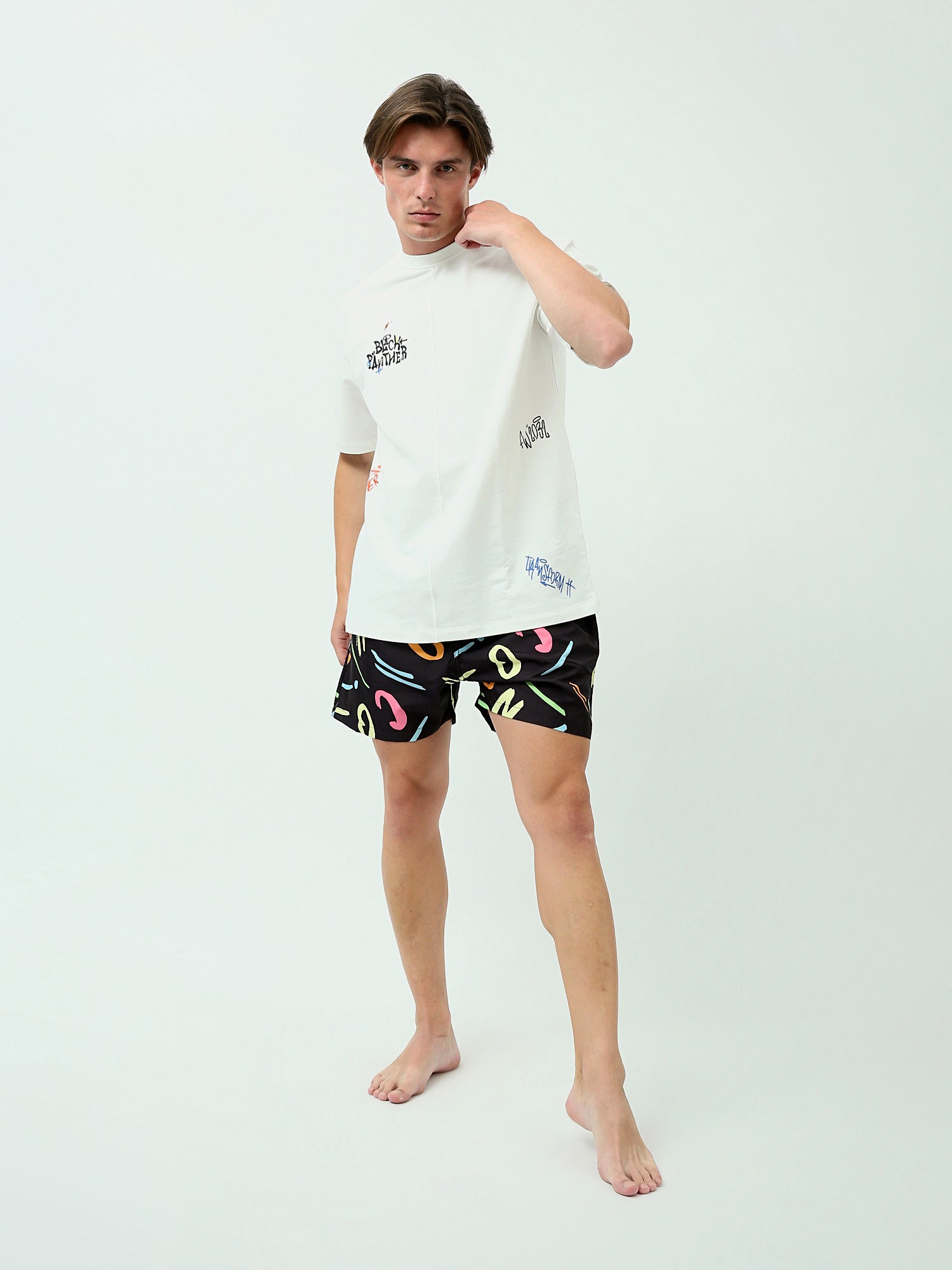 Short de bain homme décoré avec couleurs vives - SWO24SSAE11403TM1