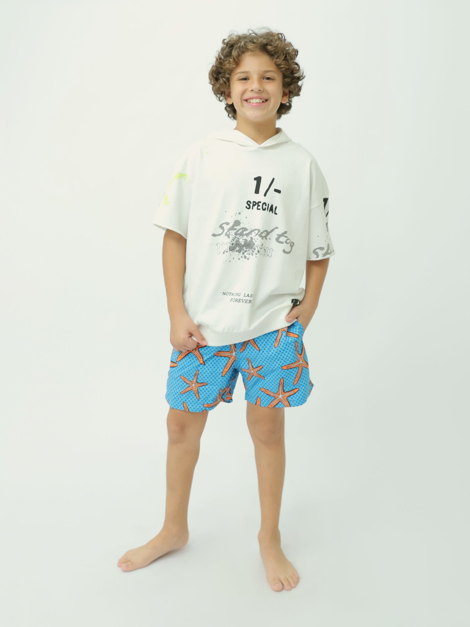 Short de bain pour enfants décoré d'étoiles de mer - SWO24SSAE11412TB1
