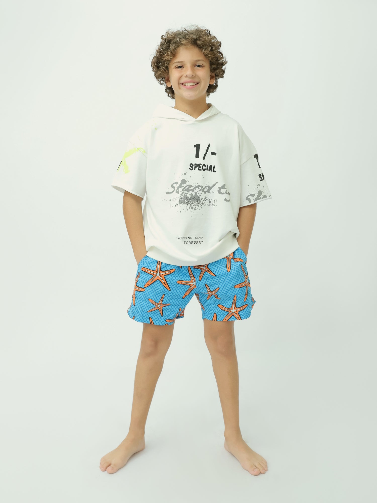 Short de bain pour enfants décoré d'étoiles de mer - SWO24SSAE11412TB1