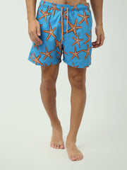 Short de bain pour homme avec couleurs vives et motif d'étoiles de mer – Idéal pour la baignade et la plage - SWO24SSAE11412TM1