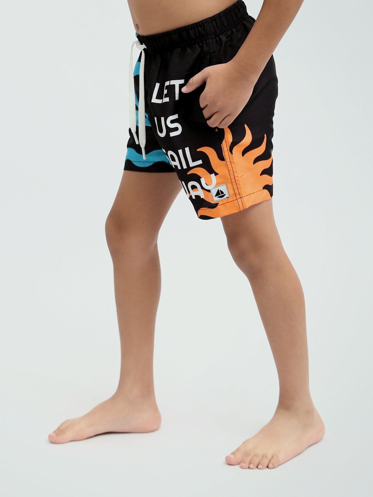 Short de Bain Garçon Imprimé avec Taille Élastique - SWO24SSNE11416TB1