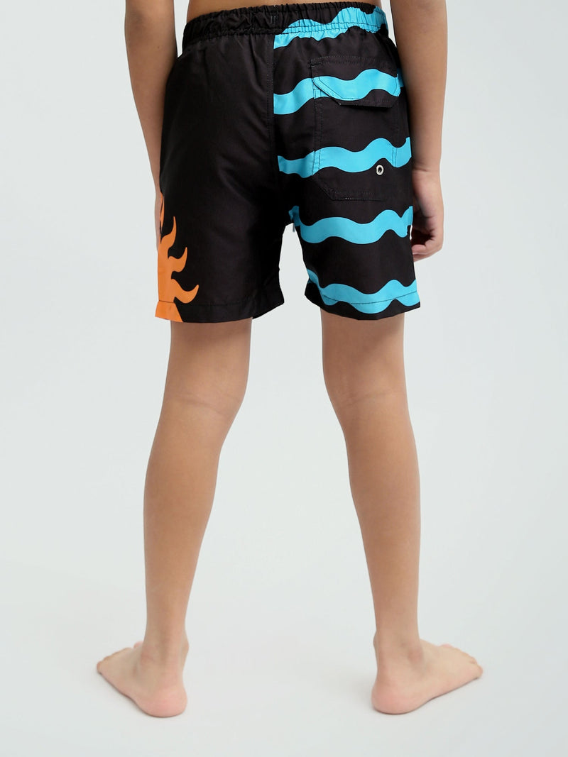 Short de Bain Garçon Imprimé avec Taille Élastique - SWO24SSNE11416TB1