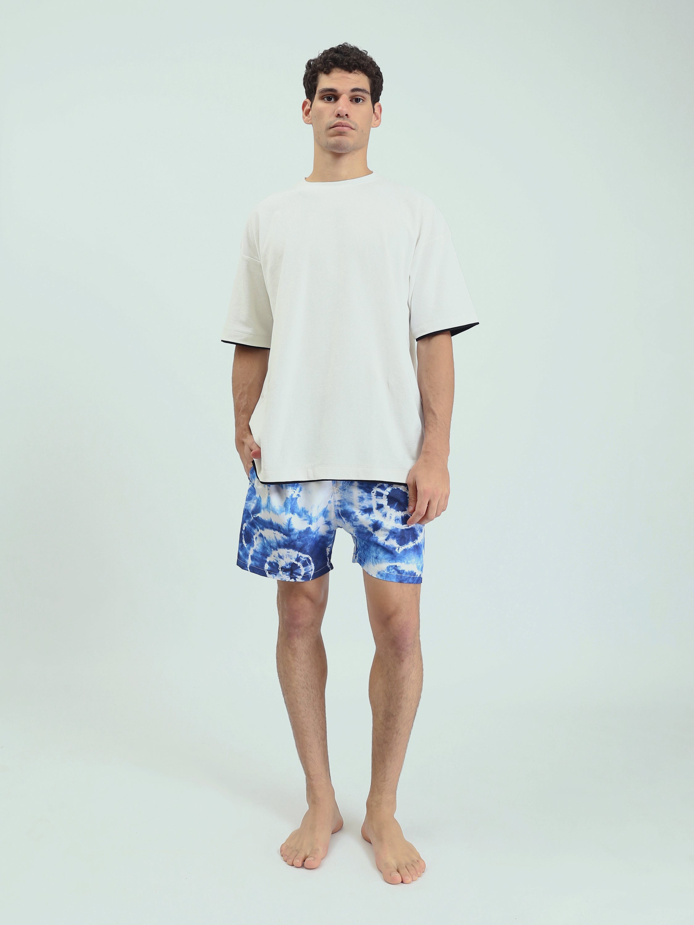 Shorts de Bain Homme Tie-Dye Bleu – Style Moderne et Confort pour l'Été - SWO24SSTE11425TM1