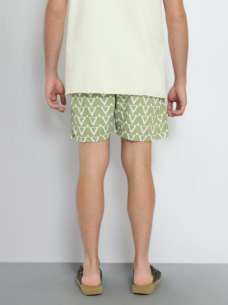 Short Homme à Motif Géométrique – Style Casual Estival - SWO25SSAE11433TM1