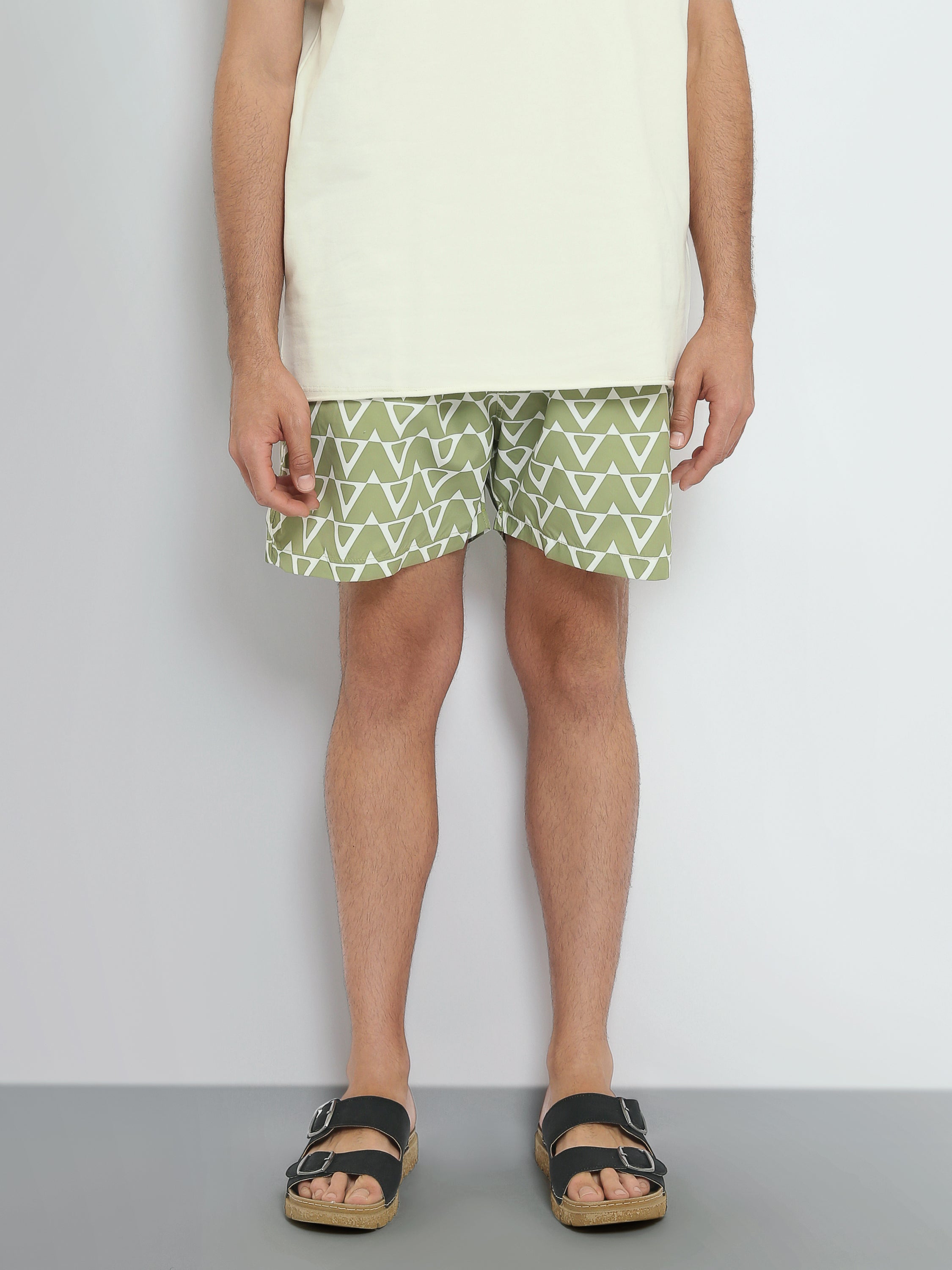 Short Homme à Motif Géométrique – Style Casual Estival - SWO25SSAE11433TM1