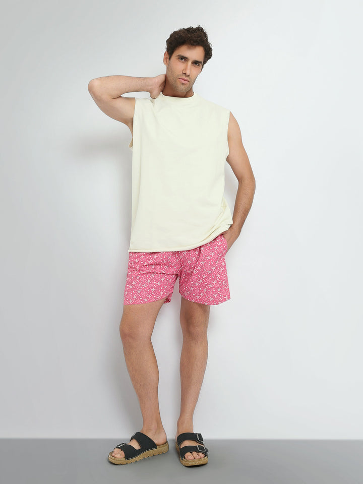 Short Homme à Imprimé Étoiles – Style Estival Décontracté - SWO25SSAE11434TM1