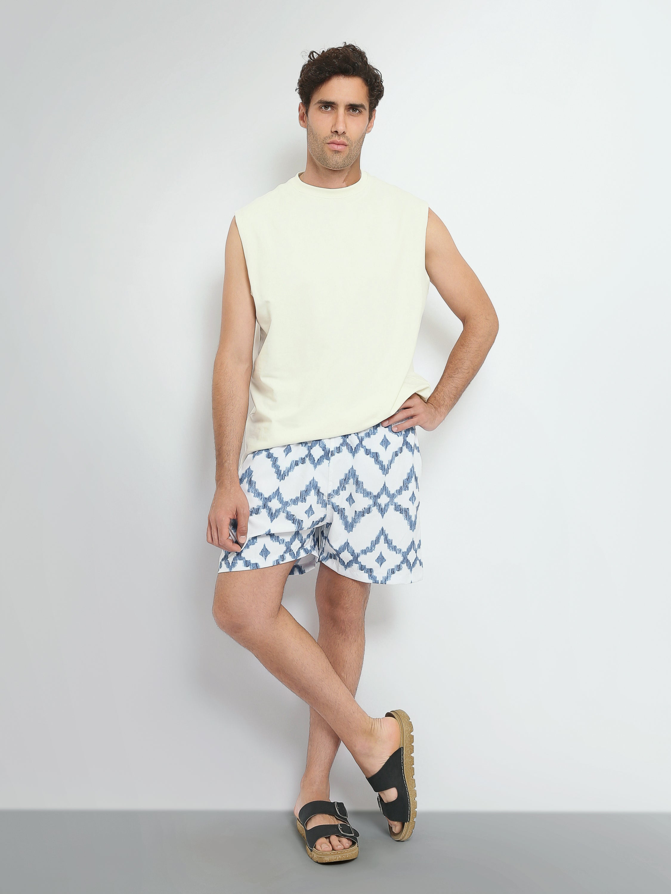 Short Homme à Motif Géométrique – Style Estival Décontracté - SWO25SSAE11435TM1
