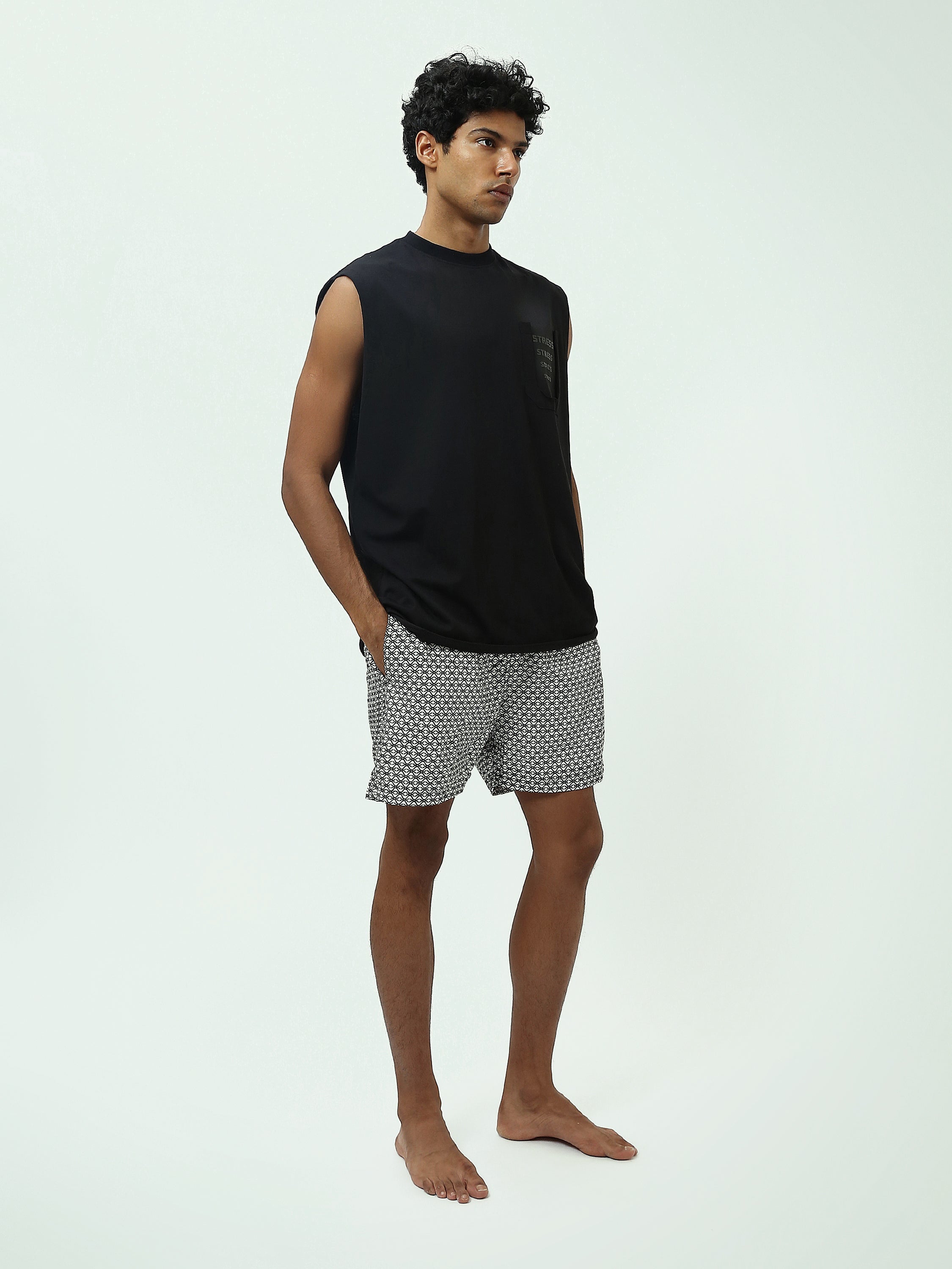 Short de Bain Homme à Motif Géométrique - SWO25SSAE11440TM1