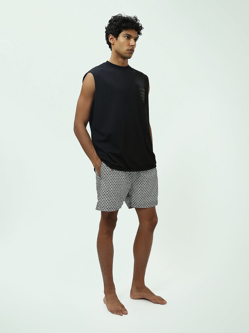 Short de Bain Homme à Motif Géométrique - SWO25SSAE11440TM1