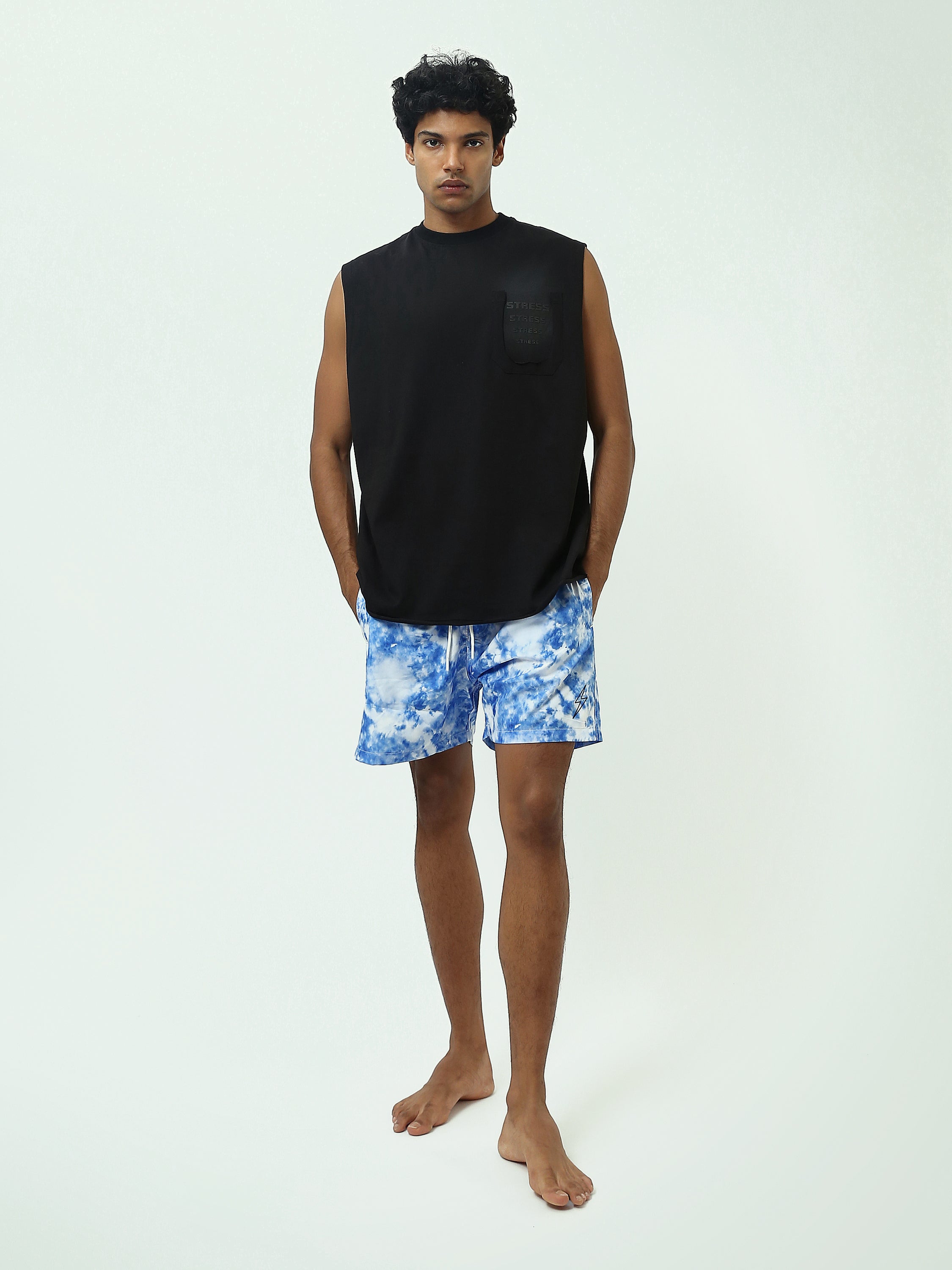 Short de Bain Homme Tie-Dye avec Cordon de Serrage - SWO25SSTE11446TM1