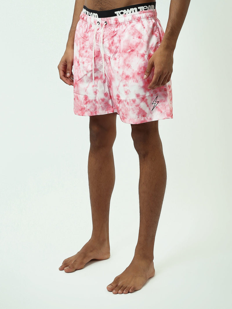 Short de Bain Homme Tie-Dye avec Cordon de Serrage - SWO25SSTE11446TM1