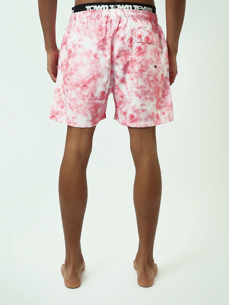 Short de Bain Homme Tie-Dye avec Cordon de Serrage - SWO25SSTE11446TM1