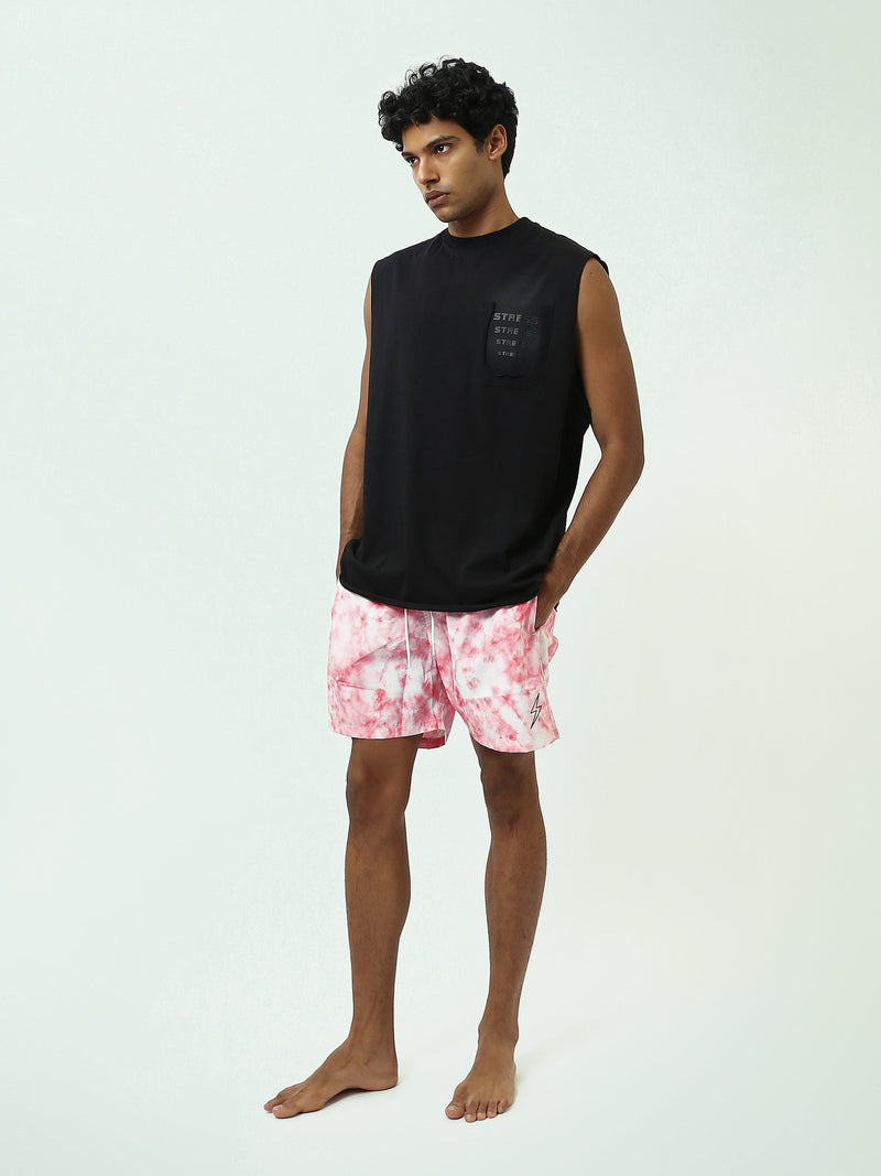 Short de Bain Homme Tie-Dye avec Cordon de Serrage - SWO25SSTE11446TM1