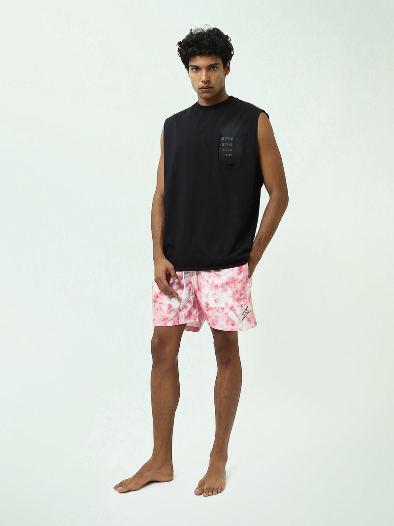 Short de Bain Homme Tie-Dye avec Cordon de Serrage - SWO25SSTE11446TM1