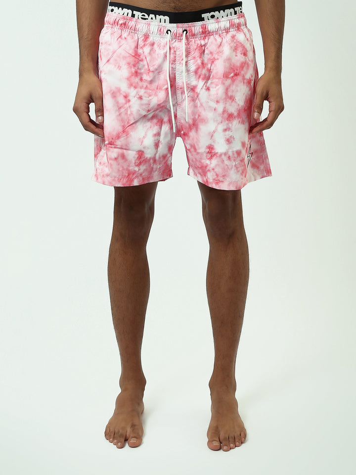 Short de Bain Homme Tie-Dye avec Cordon de Serrage - SWO25SSTE11446TM1