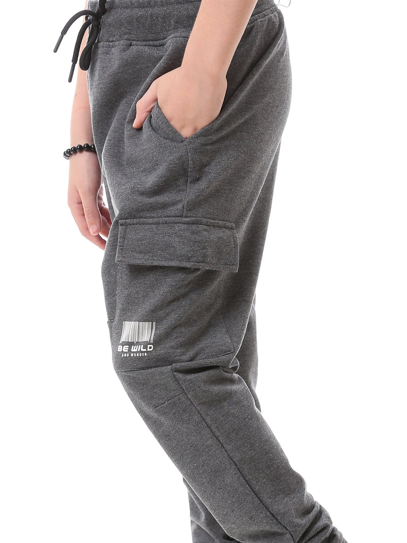Pantalon de sport garçon coloris anthracite avec poches latérales – SWP23SEPL24576TB1