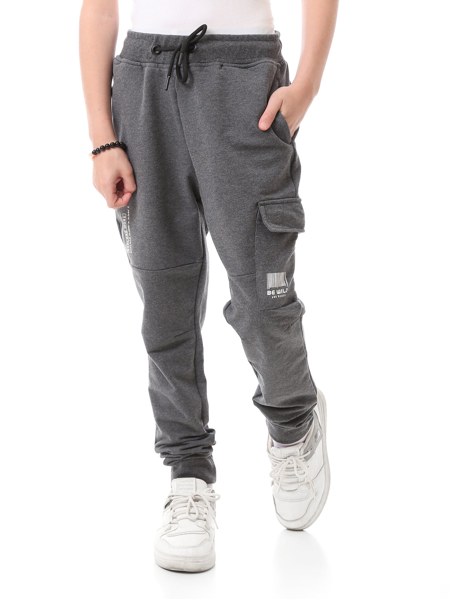 Pantalon de sport garçon coloris anthracite avec poches latérales – SWP23SEPL24576TB1