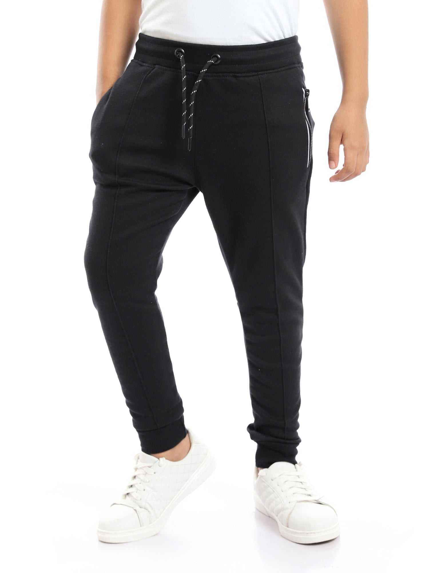 Pantalon de jogging garçon avec cordon et poches zippées – SWP23WCOT24571TB1