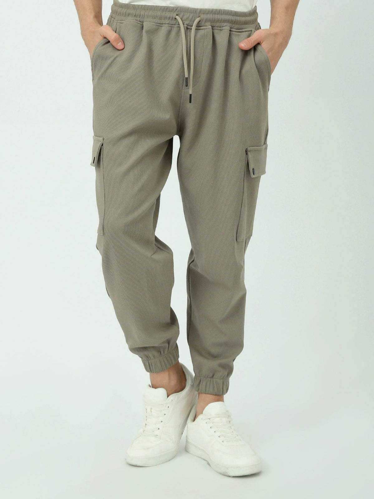Jogger Cargo Homme à Poches Latérales et Taille Ajustable - SWP24GEBL24617TM1