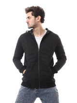 Sweat-shirt homme matelassé avec fermeture zippée et capuche – SWS23WCOT26800TM1