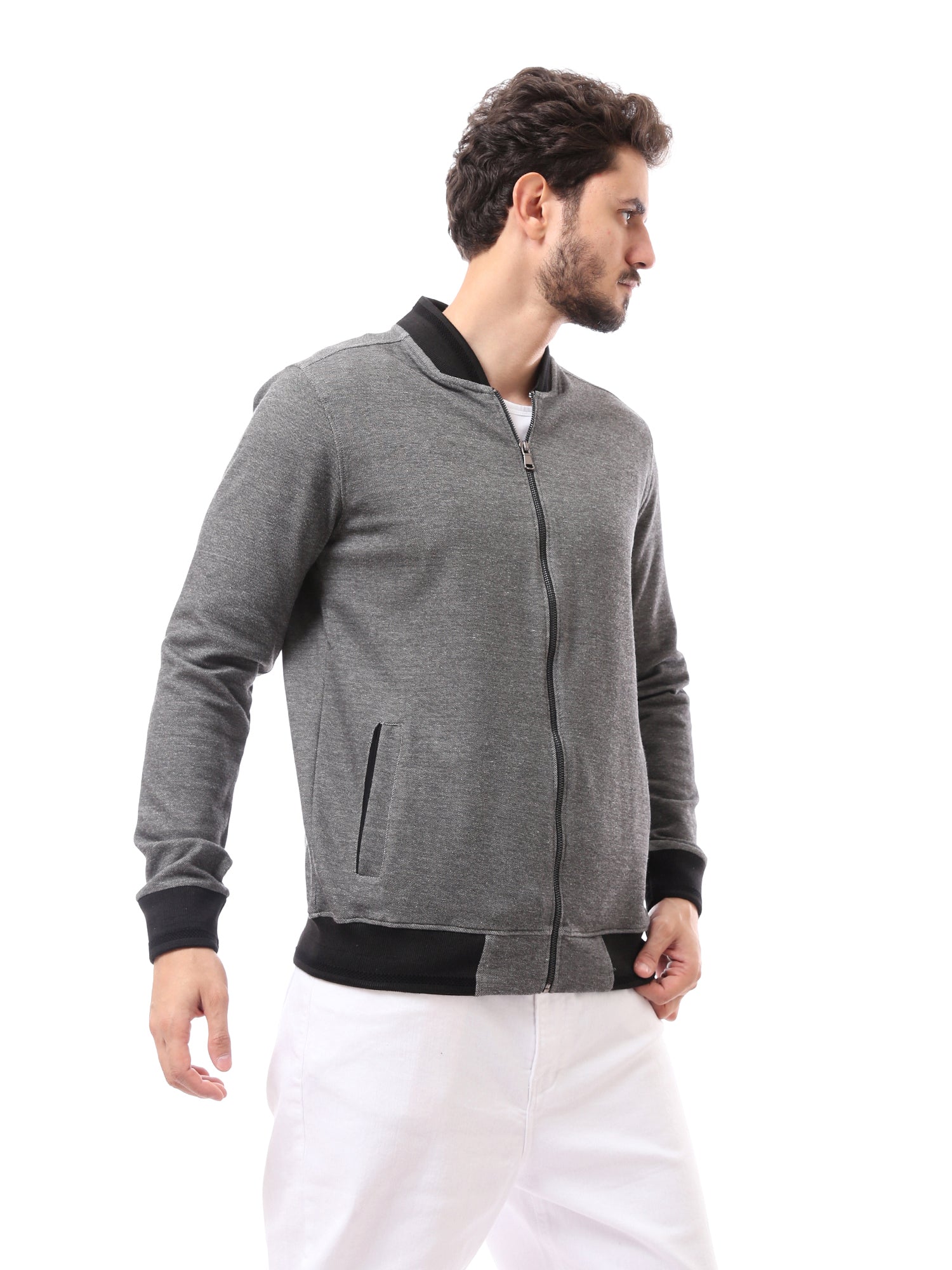 Veste homme légère zippée en gris foncé, au style moderne et confortable – SWS23WCOT26826TM1