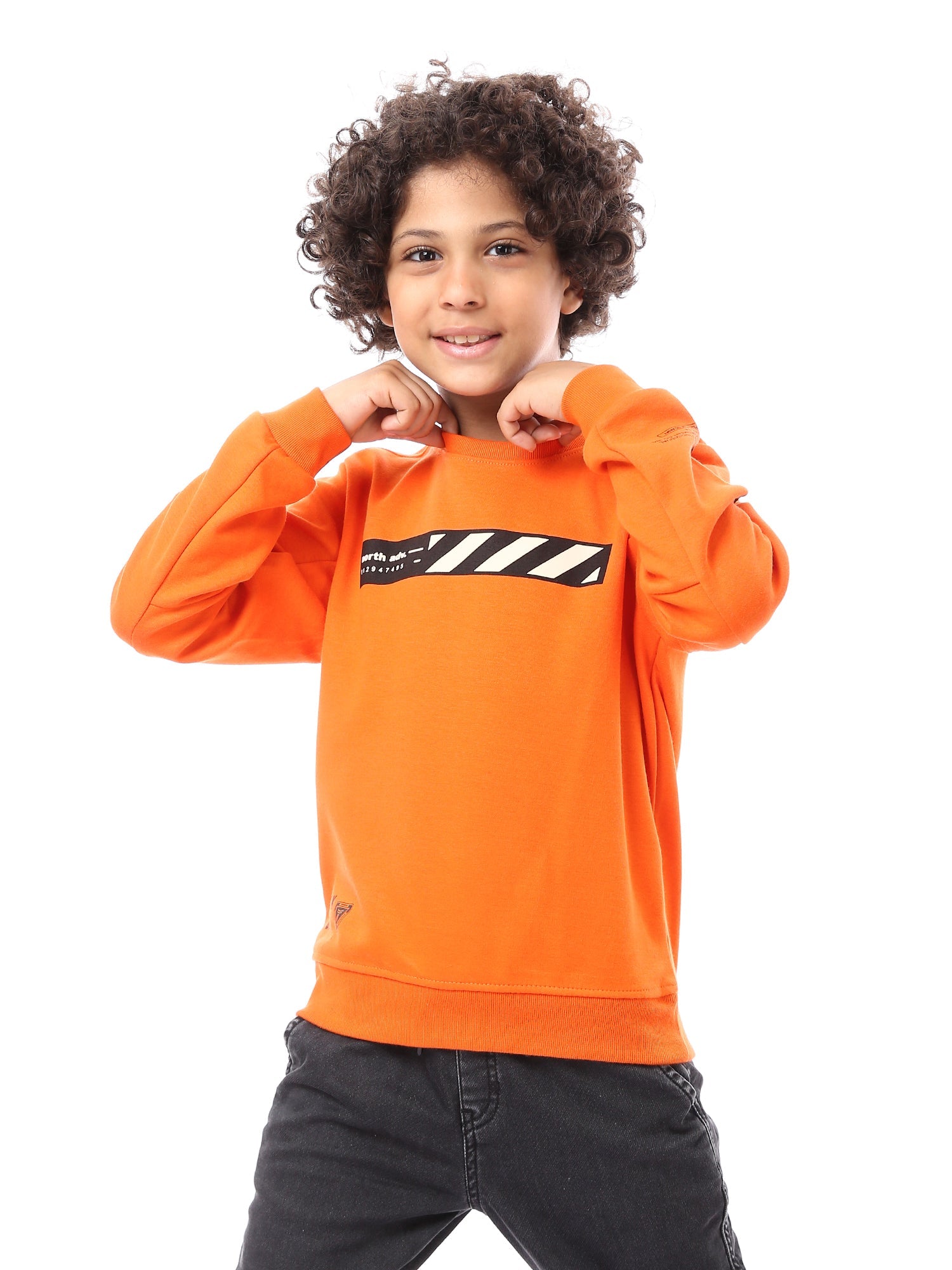 Sweat-shirt enfant orange – Design moderne avec impression distinctive – SWS23WMIL26722TB1