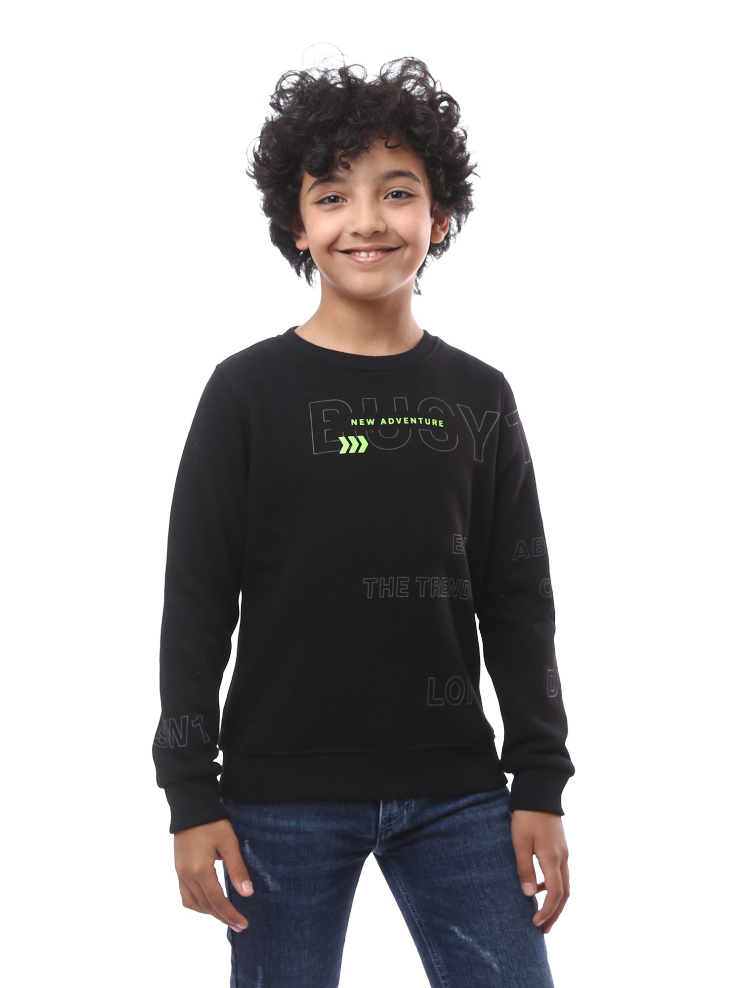 Sweat-shirt garçon en coton, noir, moderne et confortable – SWS23WMIL26750TB1