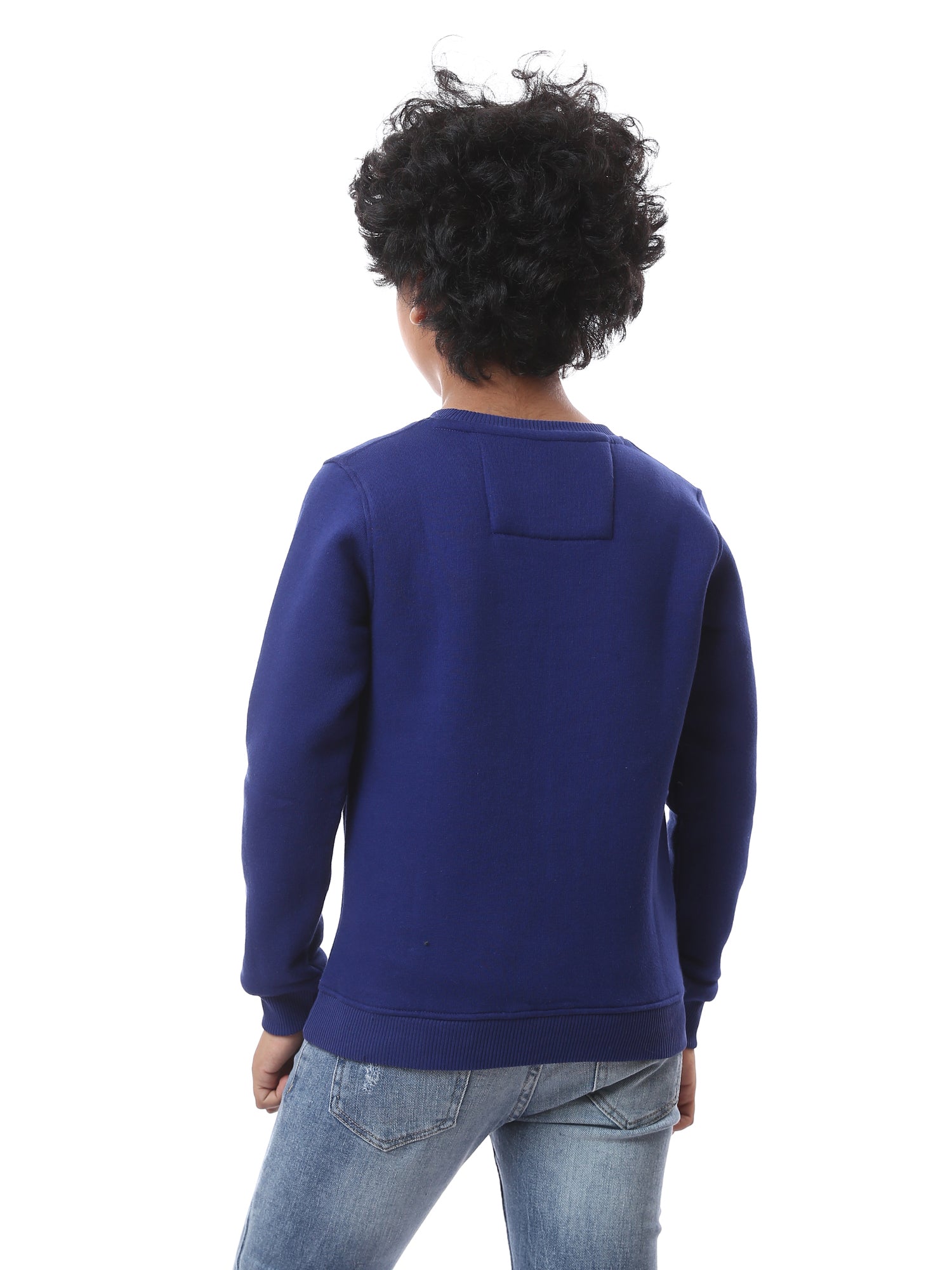 Sweat-shirt bleu encre garçon avec imprimé "WORLDWIDE" – Style sportif et confortable - SWS23WMIL31419TB1