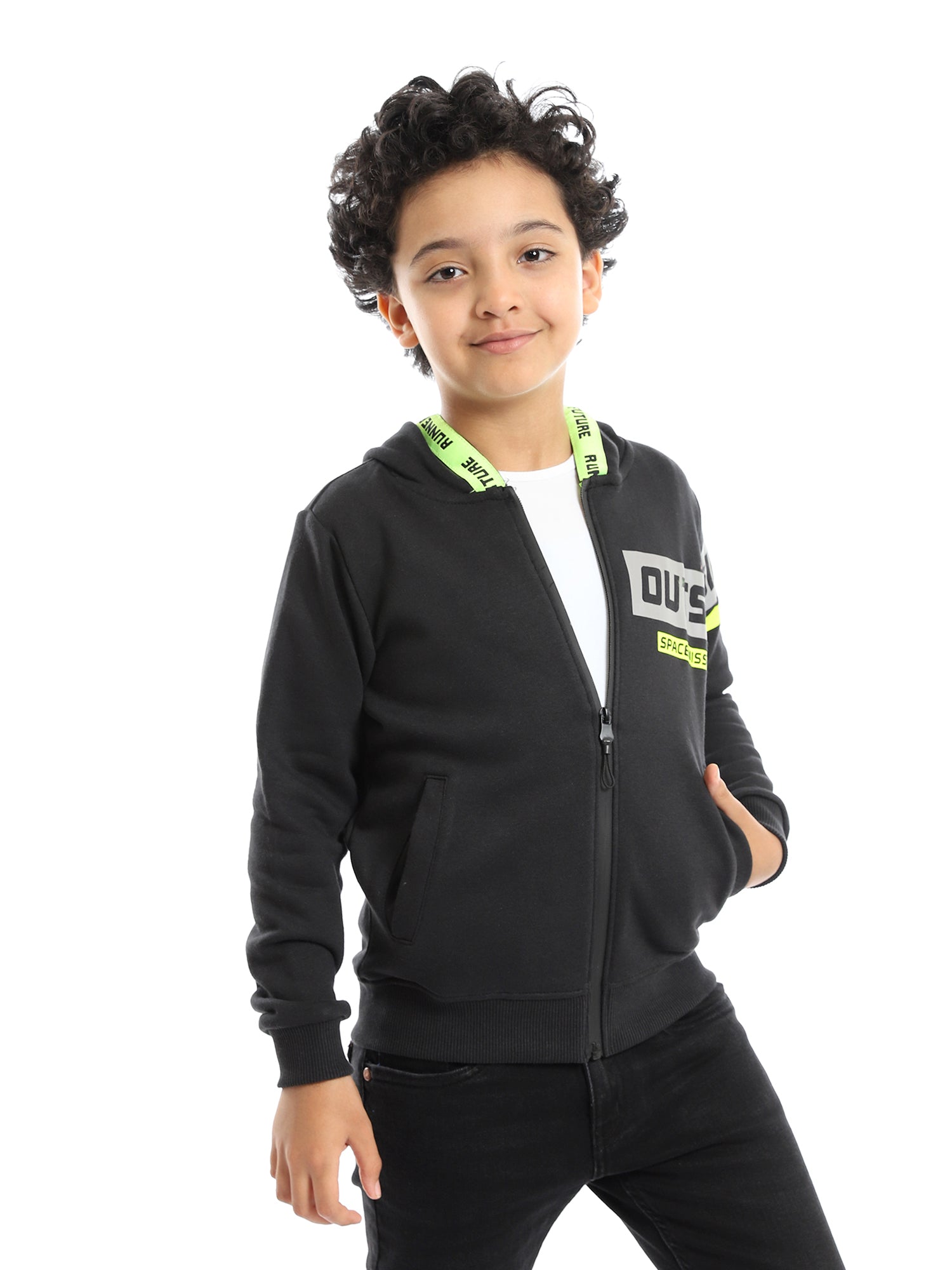 Sweatshirt pour enfants au design moderne - Impression de logo et bandes colorées - SWS23WMIL31424TB1
