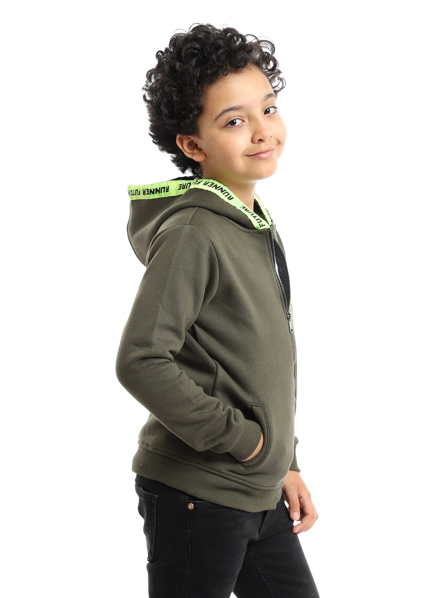 Sweatshirt pour enfants au design moderne - Impression de logo et bandes colorées - SWS23WMIL31424TB1