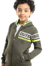 Sweatshirt à Capuche Garçon avec Fermeture Éclair - Design Moderne -SWS23WMIL31424TB1