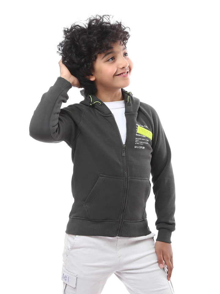 Hoodie Enfant Moderne avec Logo – Confort et Style avec Capuche Ajustable et Fermeture Éclair - SWS23WMIL31442TB1