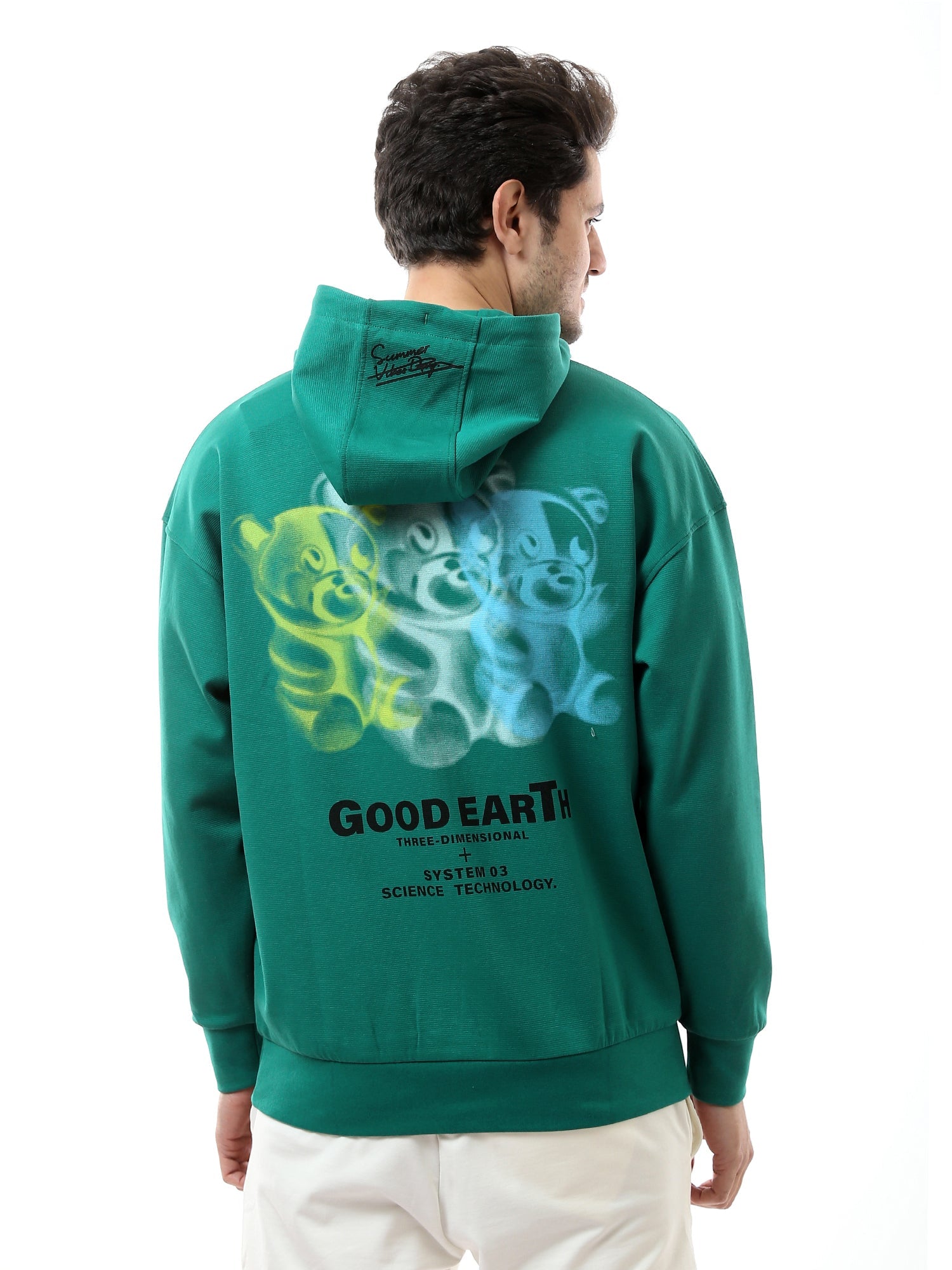 Hoodie homme oversize avec design moderne et imprimé unique sur le torse - SWS24WHNK26082TM1