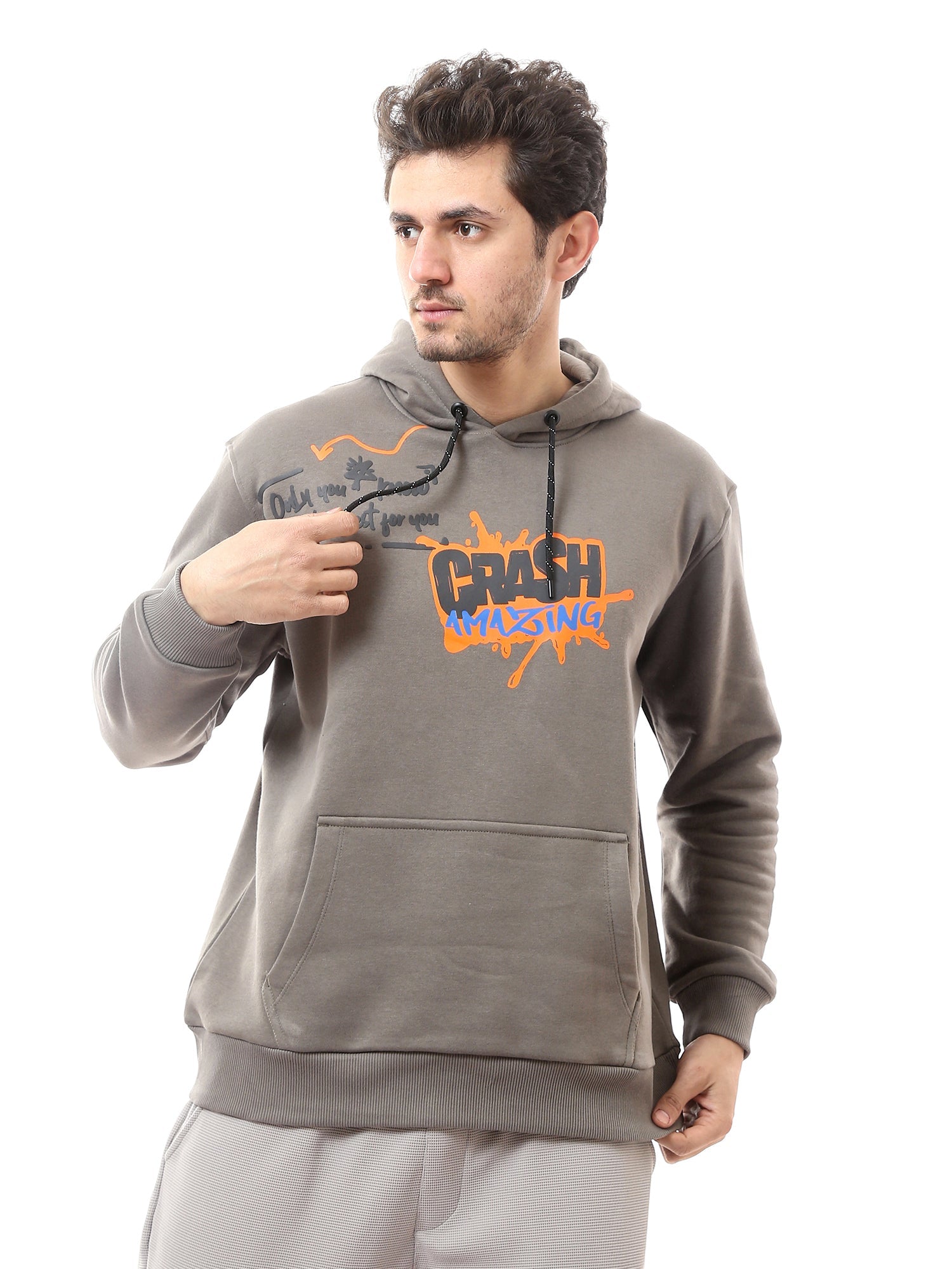 Hoodie Homme à Imprimé Graphique – Style Urbain et Confort - SWS24WHNK26113TM1