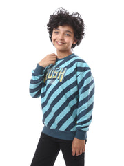 Sweat-shirt pour garçon décoré de lignes obliques au design moderne - SWS24WRAL31454TB1