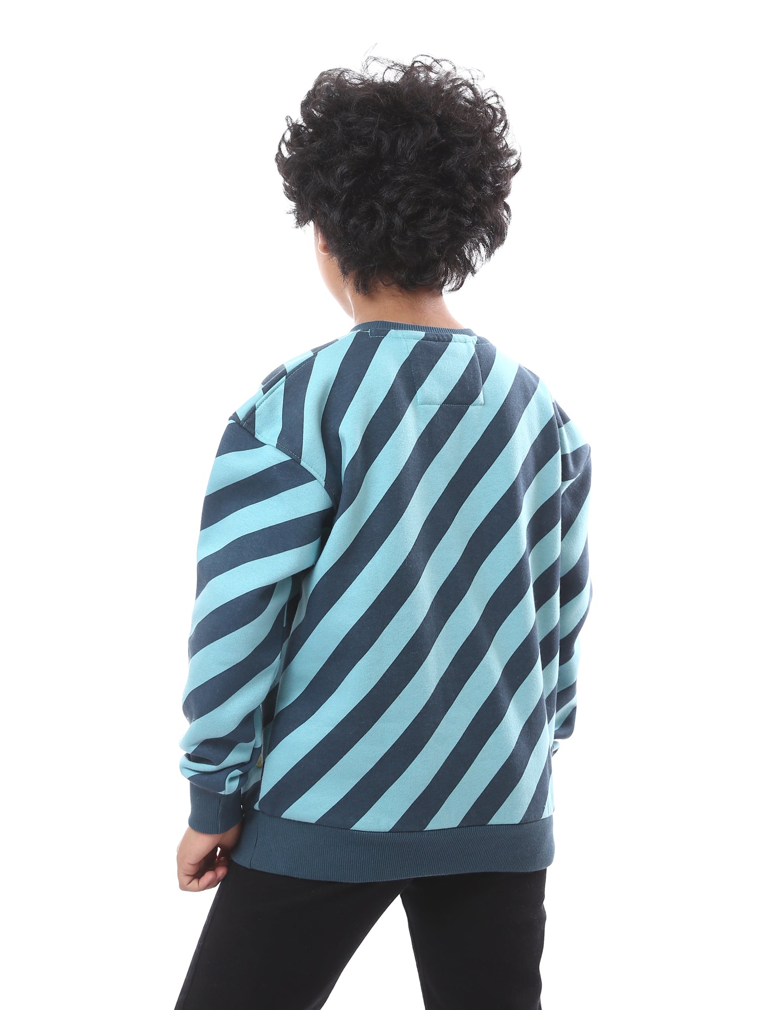 Sweat-shirt garçon décoré de lignes obliques avec un design moderne – SWS24WRAL31454TB1.