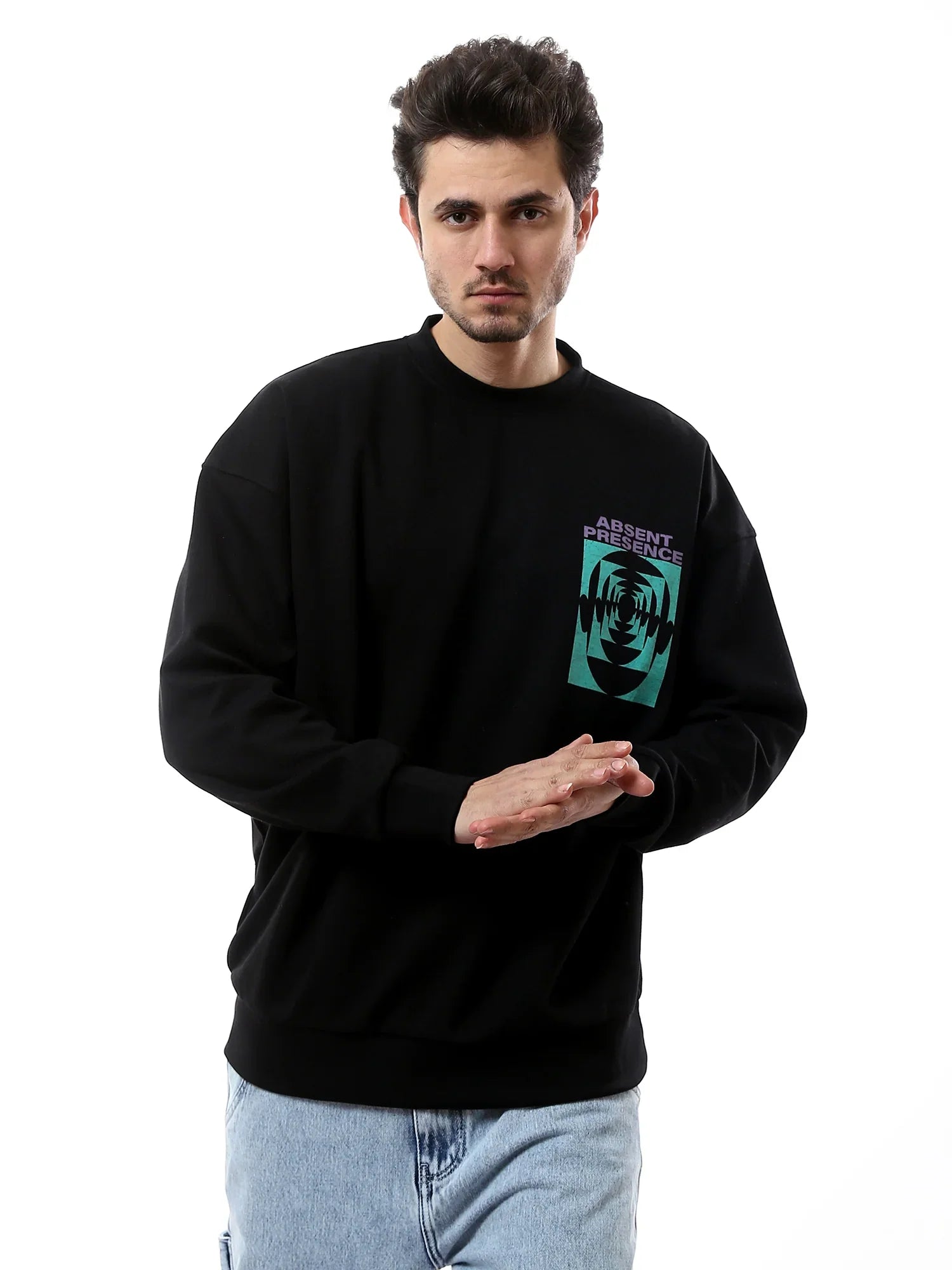 Sweat-Shirt Homme Moderne avec Imprimé Unique – Confort et Style Quotidien - SWS24WRNL26053TM1