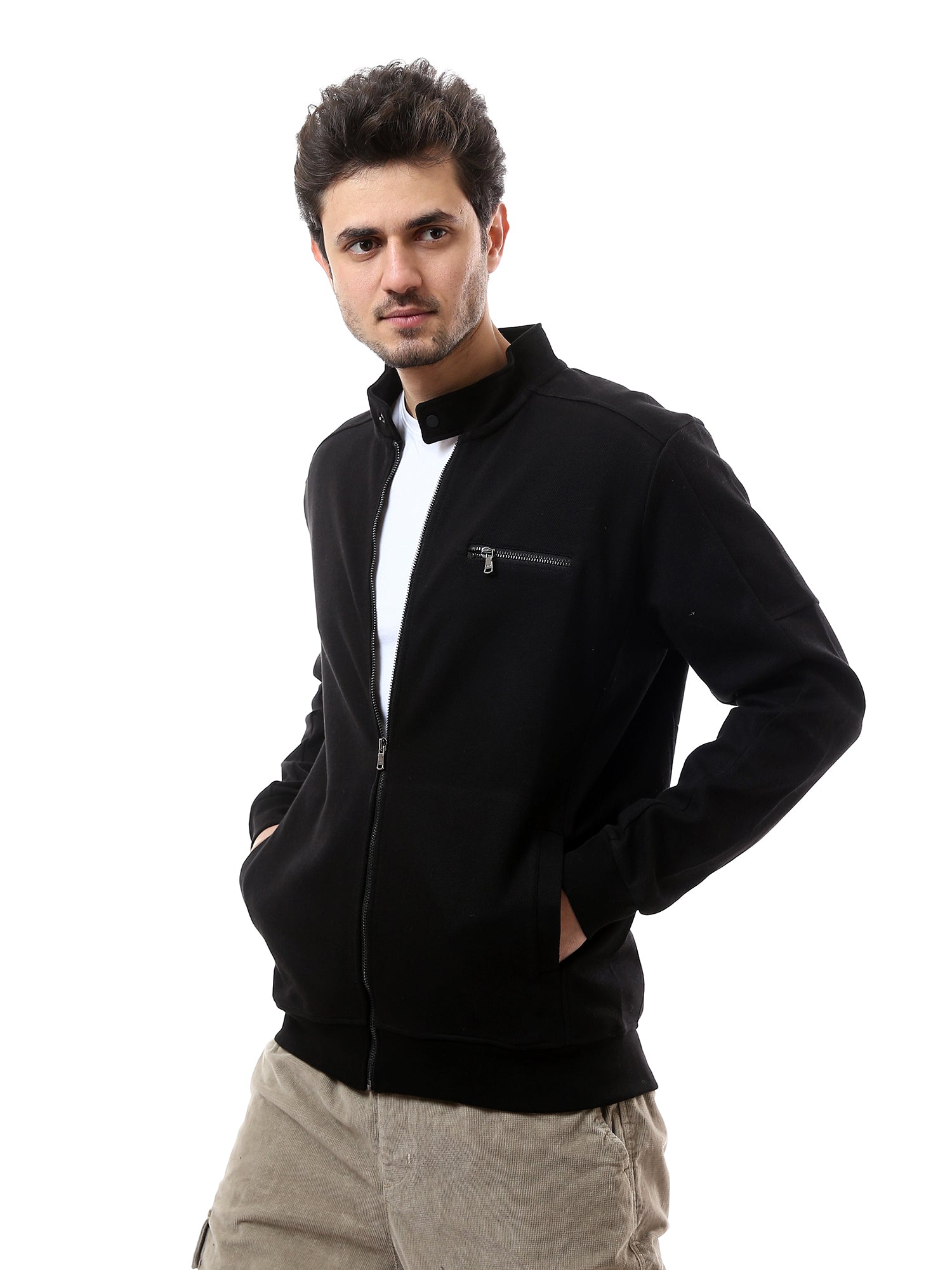 Sweatshirt pour homme avec fermeture éclair et design simple - SWS24WUPS26704TM1