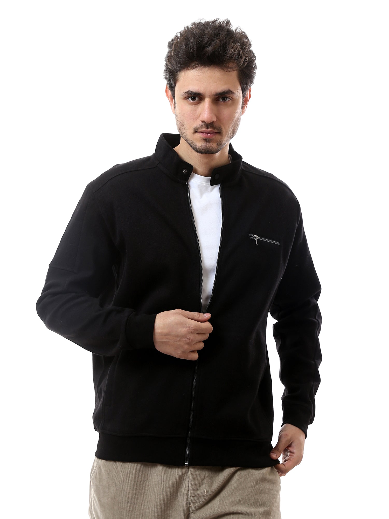 سويت شيرت رجالي بسحاب وتصميم بسيط -SWS24WUPS26704TM1